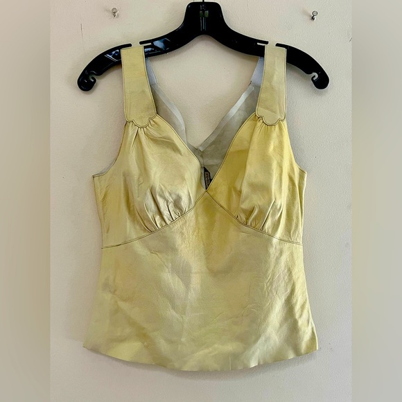Rozae Nichols Tops - Rozae Nichols Gold Leather Women's Top light weight size Medium